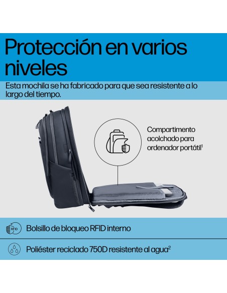 HP Mochila para portátil de 17 pulgadas Travel Plus 30L