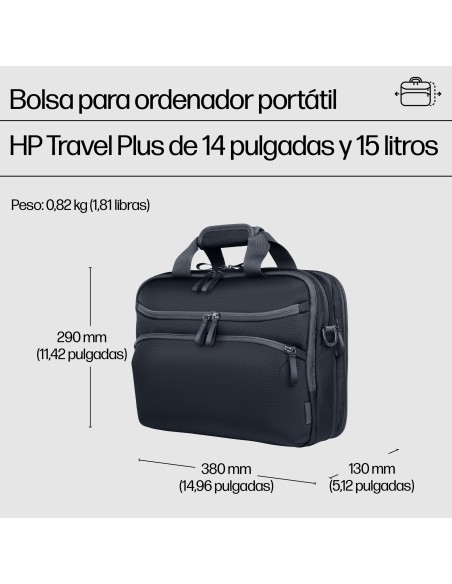 HP Bolsa para portátil de 14 pulgadas Travel Plus 15L
