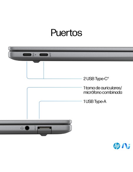 HP OmniBook X 14-fe0008ns Copilot+ PC Qualcomm Snapdragon X1E-78-100 Portátil 35,6 cm (14") Pantalla táctil 2.2K 16 GB