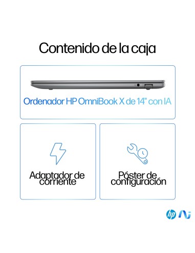 HP OmniBook X 14-fe0008ns Copilot+ PC Qualcomm Snapdragon X1E-78-100 Portátil 35,6 cm (14") Pantalla táctil 2.2K 16 GB