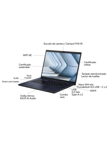 ASUS ExpertBook B3 B3604CMA-Q90698X - Ordenador Portátil 16" WUXGA (Intel Core Ultra 5 125U, 16GB RAM, 512GB SSD, Graphics,