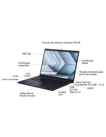 ASUS ExpertBook B3 B3604CMA-Q90698X - Ordenador Portátil 16" WUXGA (Intel Core Ultra 5 125U, 16GB RAM, 512GB SSD, Graphics,