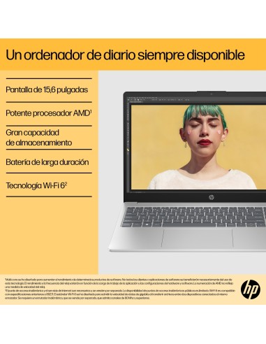HP 15-fc0129ns AMD Ryzen™ 7 7730U Portátil 39,6 cm (15.6") Full HD 8 GB DDR4-SDRAM 512 GB SSD Wi-Fi 6 (802.11ax) Windows 11