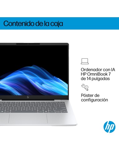 HP OmniBook 7 AI 14-fr0011ns Intel Core Ultra 5 225U Portátil 35,6 cm (14") 2K 16 GB LPDDR5-SDRAM 1 TB SSD Wi-Fi 7 (802.11be)