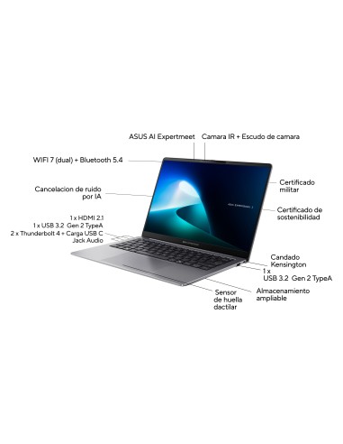 ASUS ExpertBook P5 P5405CSA-NZ0154X - Ordenador Portátil 14" WQXGA (Intel Core Ultra 5 226V, 16GB RAM, 512GB SSD, Arc Graphics