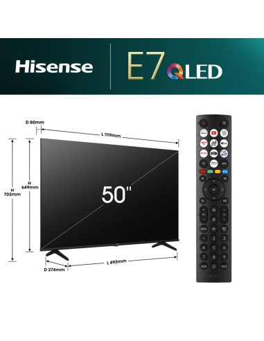Hisense 50E77NQ 127 cm (50") 4K Ultra HD Smart TV Wifi Negro 350 cd   m²