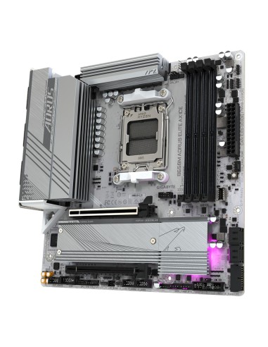 GIGABYTE B650M AORUS ELITE AX ICE Placa base - AMD Ryzen serie 9000, VRM de 12+2+2 fases, hasta 8000 MHz DDR5 (OC), 1xPCIe 5.0