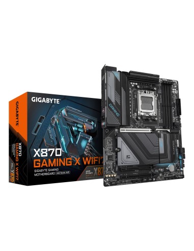 GIGABYTE X870 GAMING X WIFI7 Placa Base - Compatible con CPUs AMD Ryzen 9000, 16+2+2 fases VRM, hasta 8000MHz DDR5 (OC), 1xPCIe