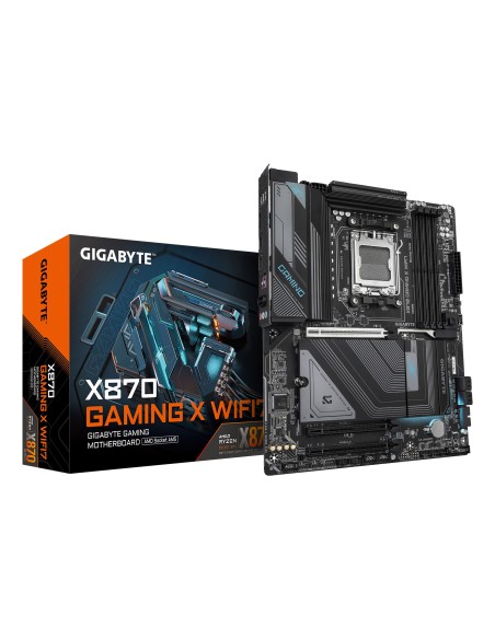 GIGABYTE X870 GAMING X WIFI7 Placa Base - Compatible con CPUs AMD Ryzen 9000, 16+2+2 fases VRM, hasta 8000MHz DDR5 (OC), 1xPCIe