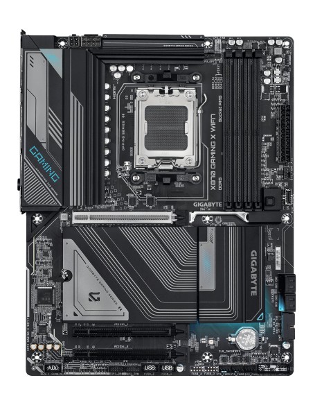 GIGABYTE X870 GAMING X WIFI7 Placa Base - Compatible con CPUs AMD Ryzen 9000, 16+2+2 fases VRM, hasta 8000MHz DDR5 (OC), 1xPCIe