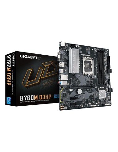 GIGABYTE B760M D3HP Placa Base - Procesadores Intel Core de 14ª Generación, VRM de 4+1+1 fases, hasta 5600 MHz DDR5, 2xPCIe 4.0