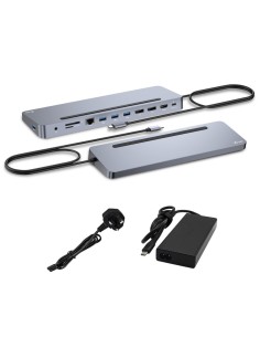 i-tec USB-C Metal Ergonomic 3x 4K Display Docking Station with Power Delivery 100 W + Universal Charger 100 W