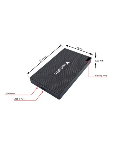 Verbatim 32031 unidad externa de estado sólido 1 TB USB Tipo C USB 3.2 Gen 2x2 Gris