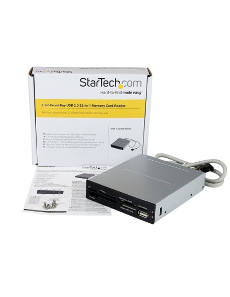 StarTech.com Adaptador Bahía Frontal 3.5in Lector para Tarjetas Memoria Flash SD CF SDHC XD M2 MS 22 en 1