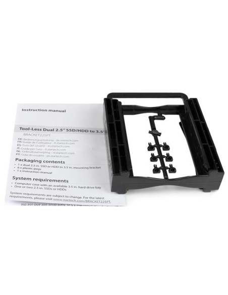 StarTech.com Bracket de Montaje para 2 Unidades de DD SSD de 2,5" en Bahía de 3,5" - Sin herramientas