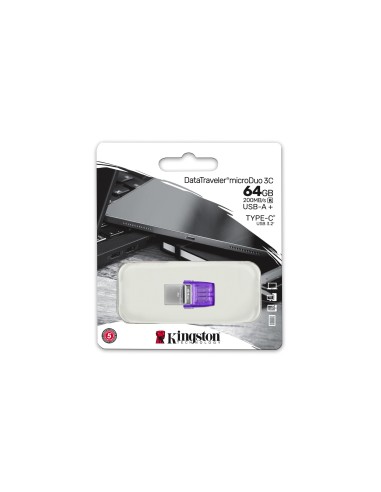 Kingston Technology DataTraveler 64GB microDuo 3C 200MB s dual USB-A + USB-C