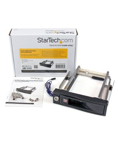 StarTech.com Rack Móvil Aluminio para Disco Duro HDD SATA de 3,5" Pulgadas sin Bandeja Bahía de 5,25"