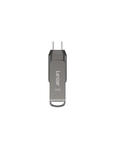 Lexar JumpDrive Dual Drive D400 unidad flash USB 64 GB USB Type-A   USB Type-C 3.2 Gen 1 (3.1 Gen 1) Plata