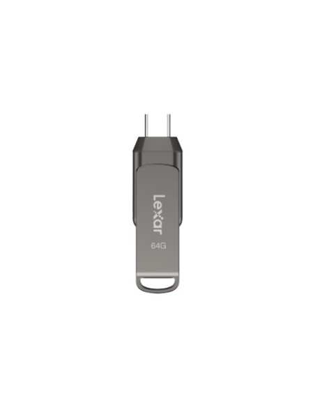 Lexar JumpDrive Dual Drive D400 unidad flash USB 64 GB USB Type-A   USB Type-C 3.2 Gen 1 (3.1 Gen 1) Plata