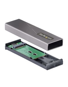 StarTech.com Caja Externa de Aluninio USB-C 10Gbps a NVMe M.2 o SSD M.2 SATA - Sin Herramientas para SSD M.2 NGFF PCIe SATA - 2