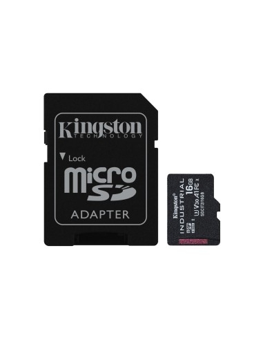 Kingston Technology Tarjeta 16GB microSDHC Industrial C10 A1 pSLC + adaptador SD