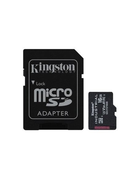 Kingston Technology Tarjeta 16GB microSDHC Industrial C10 A1 pSLC + adaptador SD