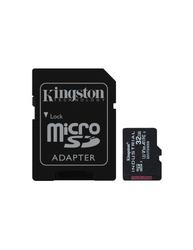 Kingston Technology Tarjeta 32GB microSDHC Industrial C10 A1 pSLC + adaptador SD