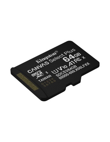 Kingston Technology 64GB microSDXC Canvas Select Plus Gen3 100MB s A1 (Incluye adaptador de SD)