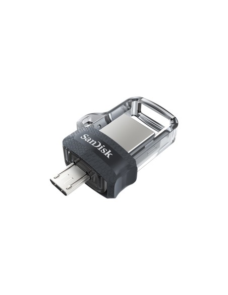 SanDisk Ultra Dual m3.0 unidad flash USB 128 GB USB Type-A   Micro-USB 3.2 Gen 1 (3.1 Gen 1) Negro, Plata, Transparente