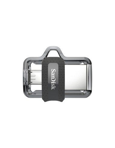 SanDisk Ultra Dual m3.0 unidad flash USB 128 GB USB Type-A   Micro-USB 3.2 Gen 1 (3.1 Gen 1) Negro, Plata, Transparente