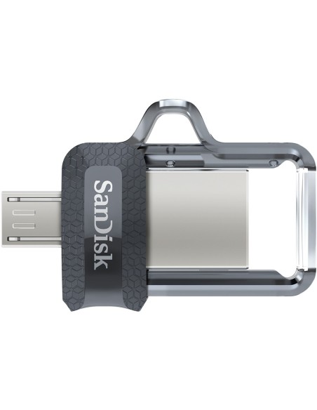 SanDisk Ultra Dual m3.0 unidad flash USB 256 GB USB Type-A   Micro-USB 3.2 Gen 1 (3.1 Gen 1) Negro, Plata, Transparente