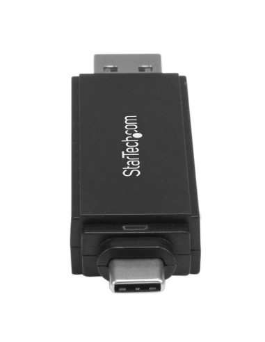 StarTech.com Lector Grabador USB 3.0 USB-C Tipo C y USB-A de Tarjetas de Memoria Flash SD Micro SD Alimentado por USB