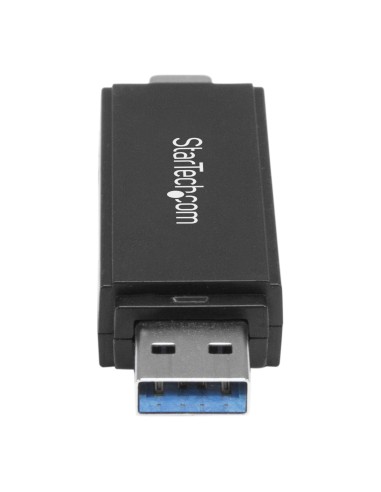 StarTech.com Lector Grabador USB 3.0 USB-C Tipo C y USB-A de Tarjetas de Memoria Flash SD Micro SD Alimentado por USB