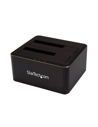 StarTech.com Docking Station USB 3.0 de 2 Bahías SATA de 2,5 o 3,5 Pulgadas para SSD o Disco Duro Base de Conexión para