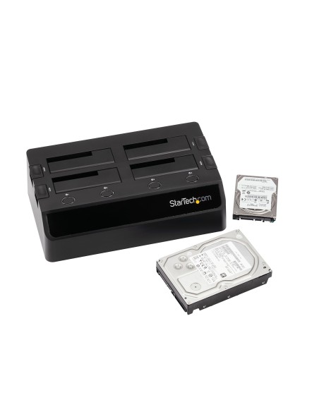 StarTech.com Base de Acoplamiento USB 3.0 de 4 Bahías SATA - Docking Station USB de Discos Duros o SSD SATA III de 2,5 3,5" -