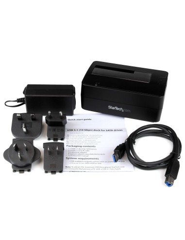 StarTech.com Docking Station USB 3.1 (10Gbps) a SATA III de 1 Bahía para Discos Duros y SSD de 2,5 3,5" - Base con Bahía de
