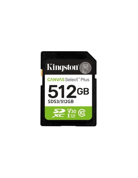 Kingston Technology 512 GB SDXC Canvas Select Plus Gen3 150 MB s C10 UHS-I U3 V30