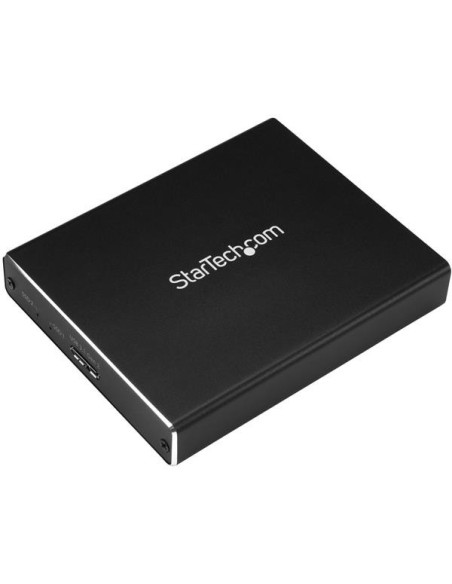 StarTech.com Caja de Dos Bahías M.2 NGFF - USB 3.1 (10Gbps) - RAID - Caja Externa USB-C y USB-A de Aluminio