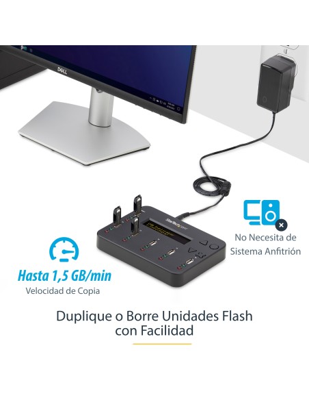 StarTech.com Clonador Autónomo 1 5 para Memorias USB - Copiador de Unidades de Memoria USB - Copia Sector por Sector de Sistema