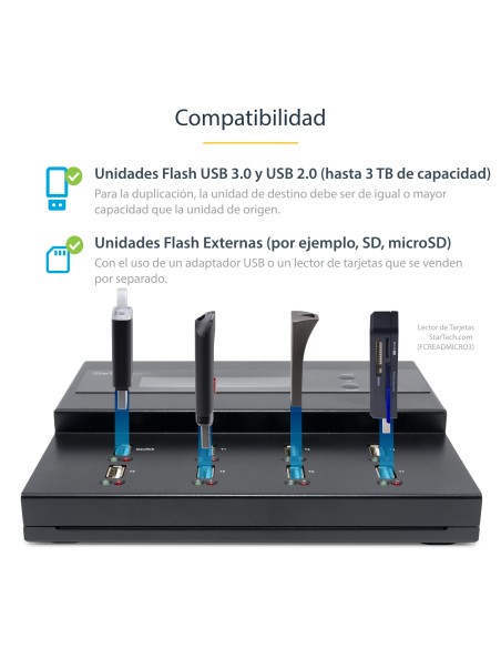 StarTech.com Clonador Autónomo 1 7 para Memorias USB - Copiador de Unidades de Memoria USB - Copia Sector por Sector de Sistema