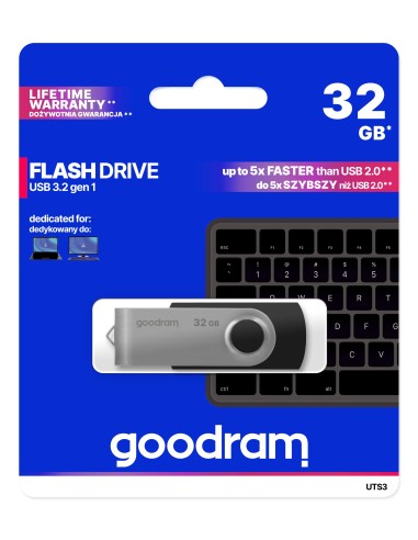 Goodram UTS3 unidad flash USB 32 GB USB tipo A 3.2 Gen 1 (3.1 Gen 1) Negro