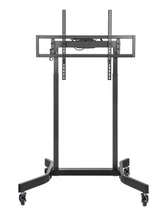 AISENS Soporte de suelo motorizado pro con ruedas para monitor TV 120kg de 55-100, Negro 2