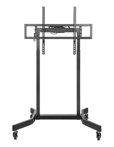 AISENS Soporte de suelo motorizado pro con ruedas para monitor TV 120kg de 55-100, Negro
