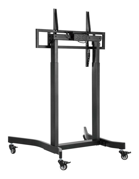 AISENS Soporte de suelo motorizado pro con ruedas para monitor TV 120kg de 55-100, Negro
