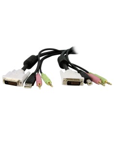 StarTech.com Cable de 1,8m para Switch Conmutador KVM 4en1 DVI-D Dual Link Doble Enlace USB con Audio Micrófono