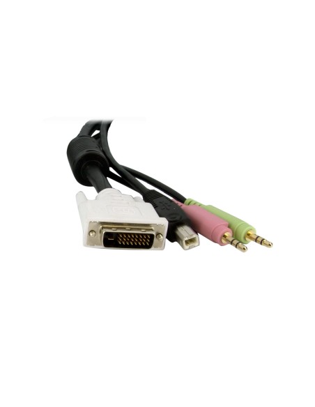 StarTech.com Cable de 1,8m para Switch Conmutador KVM 4en1 DVI-D Dual Link Doble Enlace USB con Audio Micrófono