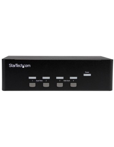 StarTech.com Conmutador KVM de 4 puertos con VGA doble y concentrador USB 2.0 de 2 puertos