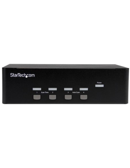 StarTech.com Conmutador KVM de 4 puertos con VGA doble y concentrador USB 2.0 de 2 puertos