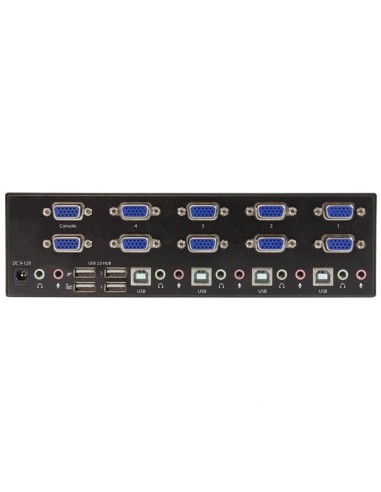 StarTech.com Conmutador KVM de 4 puertos con VGA doble y concentrador USB 2.0 de 2 puertos