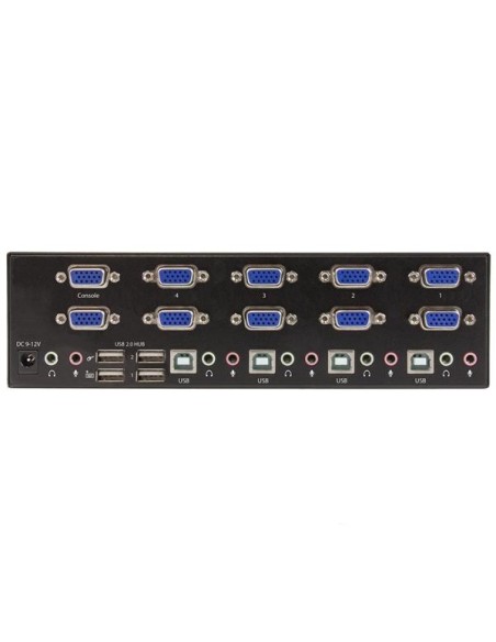 StarTech.com Conmutador KVM de 4 puertos con VGA doble y concentrador USB 2.0 de 2 puertos